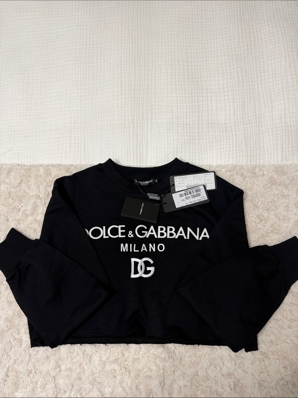 Dolce & Gabbana Black Milano Logo Crewneck Sweatshirt